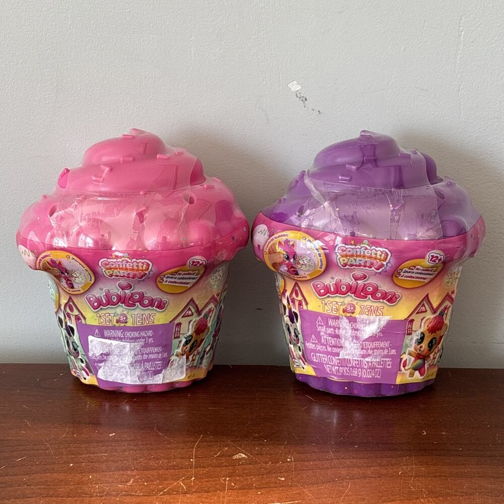 2 Pack Confetti Party Bubiloons Surprise Character Blow Bubbles